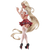 Animated character with long blonde hair, wearing a white top and red plaid skirt, on a white background.